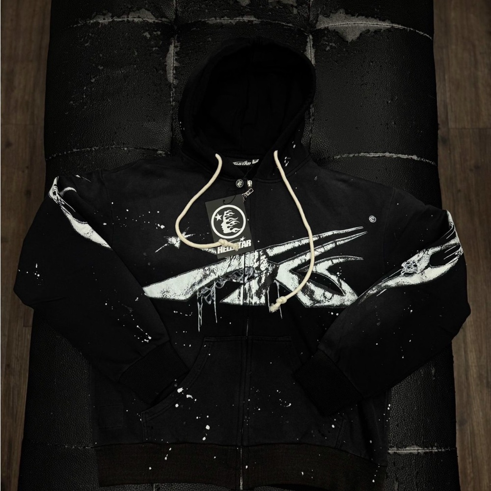 Hellstar Sport Logo Black Zip Up Hoodie
